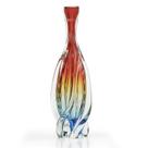 Vaso Em Cristal Murano Água Marinha E Vermelho - São Marcos