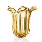 Vaso Em Cristal Murano Âmbar - São Marcos 38cm Vaso Em Cristal Murano Âmbar - São Marcos 38cm