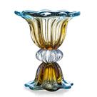 Vaso Em Cristal Murano Azul - Assinado - São Marcos Vaso Em Cristal Murano Azul - Assinado - São Marcos