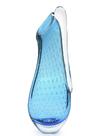 Vaso Em Cristal Murano Azul Com Esmeralda - São Marcos 53cm