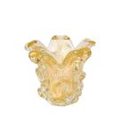 Vaso em Cristal Murano Cristal Transparente e Ouro Aspente Pequeno Cristais São Marcos