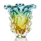Vaso Em Cristal Murano Esmeralda E Âmbar - São Marcos