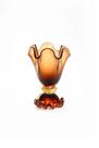 Vaso Em Cristal Murano Marrom Com Ouro 24K São Marcos 39cm