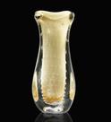 Vaso Em Cristal Murano Pérola Com Ouro 24K São Marcos 33cm