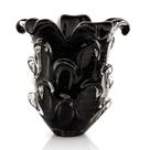 Vaso Em Cristal Murano Preto - São Marcos 25cm