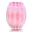 Vaso Em Cristal Murano Rosa - São Marcos 21cm