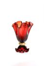 Vaso Em Cristal Murano Vermelho Com Ouro 24 K - São Marcos Vaso Em Cristal Murano Vermelho Com Ouro 24 K - São Marcos