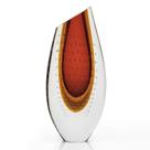 Vaso Em Cristal Murano Vermelho E Âmbar - São Marcos 35cm