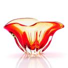 Vaso Em Cristal Murano Vermelho E Âmbar - São Marcos 36cm