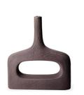 Vaso em poliresina geometrico marrom amadeirado