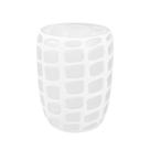 Vaso em vidro branco fosco com detalhes incolor g 34x26 Vaso em vidro branco fosco com detalhes incolor g 34x26