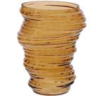 Vaso em vidro ondulado liso âmbar - moas