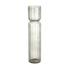 VASO EM VIDRO VERDE COM TEXTURAS EM LINHAS MART 31cm