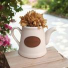 Vaso Enfeite Decorativo Bule Pequeno Cor Ninho de Ceramica