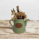 Vaso Enfeite Decorativo Bule Pequeno Cor Verde de Ceramica