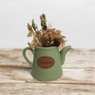 Vaso Enfeite Decorativo Bule Pequeno Cor Verde de Ceramica - Decore Casa