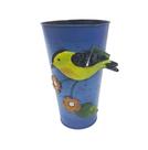 Vaso Enfeite Jardim Quintal Varanda Passaro Flor De Ferro Azul Kit 3 Unidades