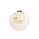 Vaso Esfera Giverny Gold em Porcelana Com Flores Aplicadas e Ouro PP
