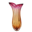 Vaso Extra Grande de Murano Decorativo Laradore Rosa e Âmbar Vaso Extra Grande de Murano Decorativo Laradore Rosa e Âmbar
