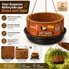 Vaso Fibra de Coco Para Planta Com Prato E Corrente 5 Litros Para Pendurar Nº3 Jardinagem Decoração