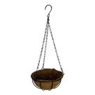 Vaso Fibra De Coco Suspenso 35cm Com Suporte Para Jardim