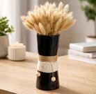 Vaso Fina Fulô Vidro 30cm Decorativo com Flores Secas Vaso Fina Fulô Vidro 30cm Decorativo com Flores Secas