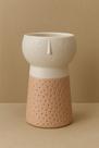Vaso Floreira em Cerâmica Rosa e Branco