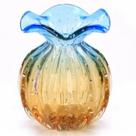 VASO FRUFRU BOLINHA PQ / ESMERALDA C/AMBAR 12cm