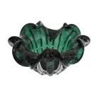 Vaso Fruteira Murano Verde Escuro Lapidados Curva