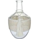 VASO GARRAFA DECORATIVO HOME&CO TRAMA FIBRA VIDRO 30x18x18cm TRANSPARENTE