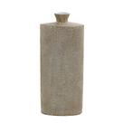 Vaso garrafa riscato decorativo em resina bege e branco 46cm
