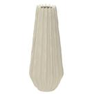 Vaso geometrico decorativo em porcelana na cor creme 33cm Vaso geometrico decorativo em porcelana na cor creme 33cm