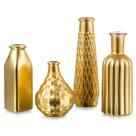 Vaso Glasseam Gold para flores Pequenos vasos de vidro dourados