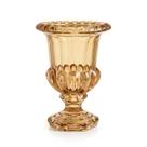 Vaso Grande de Vidro Cor Âmbar Base Hexagonal 26x21cm Vaso Grande de Vidro Cor Âmbar Base Hexagonal 26x21cm