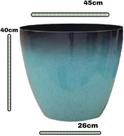 Vaso Grande Decorativo 40cm Azul Aço Liso com Alto Brilho para Plantas Vaso Grande Decorativo 40cm Azul Aço Liso com Alto Brilho para Plantas
