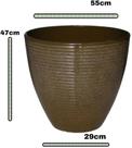 Vaso Grande Decorativo para Sala 47cm Marrom Claro Liso com Auto Brilho