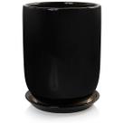 Vaso grande + prato paris pozzani - porcelana preto Vaso grande + prato paris pozzani - porcelana preto
