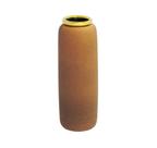 Vaso Grande Rústico Ceramica Coral Acabamento Dourado Luxo