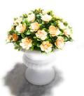 Vaso Grego Bucho Flores Amarelo Artificial para Decoração Festas, Casamentos, Casa