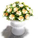 Vaso Grego Grande + Bucho Flores Amarelo Artificial para Decoração Festas, Casamentos, Casa