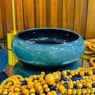 Vaso Ikebana Pontilhado Azul Royal G - Pintura Radioativa