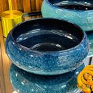 Vaso Ikebana Pontilhado Azul Royal M - Pintura Radioativa