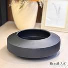 Vaso Ikebana Shades Black Cerâmica Fosca Elegante