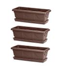 Vaso Jardineira Floreira Tabaco 50cm Nutriplan + Prato Kit 3
