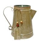 Vaso Jarro Decor de Metal Rustico Marrom Gratidao 22 cm