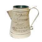 Vaso Jarro Decorativo de Metal Provençal Bege 22 cm
