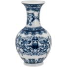 Vaso Jarro Objetos Decorativos Enfeites Sala 14x8cm Cerâmica Azul