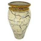 Vaso Latão Craquelado Preto Detalhe Tranças 32.00cm