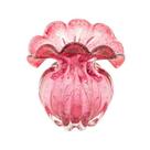 Vaso Lyor Italy De Vidro Rosa E Dourado 15Cm X 13Cm X 16Cm
