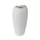 Vaso Maior Ceramica Branco Oval Ondulado para Dentro Luxo